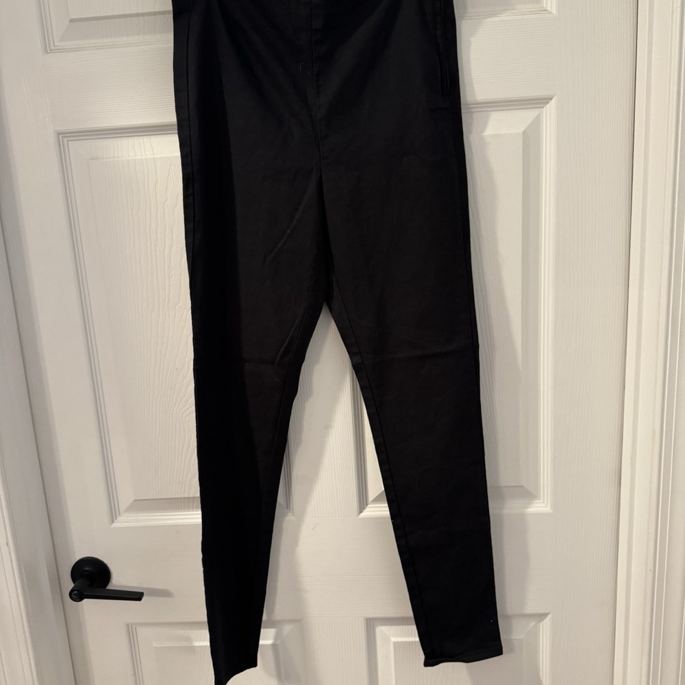 H&M Divided Black Super Skinny‎ High Waist Ankle size 10 Women's Side Zip